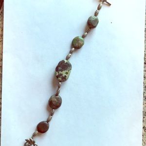 Rare Green Turquoise and Sterling Bracelet!
